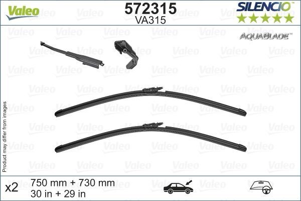 Valeo 572315 Silencio Aqua VA315 – Set Prednji Brisača Ford S-Max (2018-)